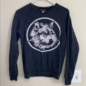 Wolf Head Crew Neck Sweatshirt